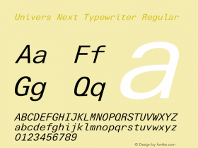 Univers Next Typewriter Italic Version 1.00图片样张