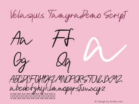 Velasquis TamyraDemo Script Version 1.002;Fontself Maker 3.5.0图片样张