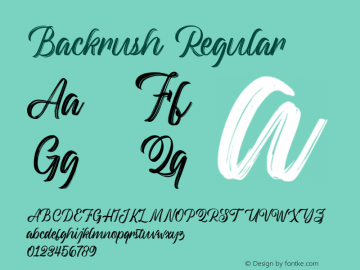 Backrush 1.000 Font Sample