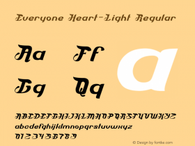 Everyone Heart-Light Version 1.00;June 1, 2020;FontCreator 11.5.0.2430 64-bit Font Sample