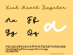 Kind Heart Version 1.00;June 2, 2020;FontCreator 12.0.0.2547 64-bit Font Sample