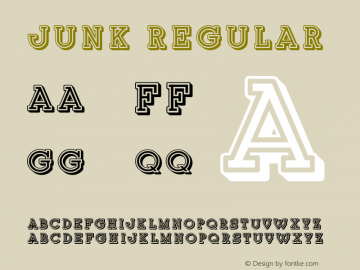 Junk Regular Version 1.000 Font Sample