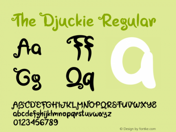 The Djuckie Version 1.00;May 27, 2020;FontCreator 11.5.0.2430 64-bit图片样张