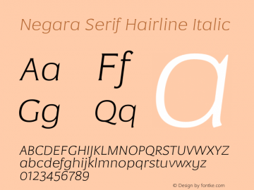 NegaraSerif-HairlineItalic Version 1.000图片样张