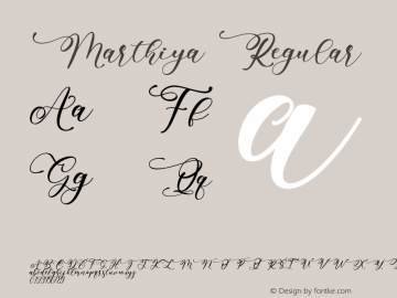 Marthiya Version 1.00;May 28, 2020;FontCreator 12.0.0.2567 32-bit Font Sample