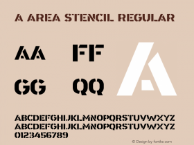 Area Stencil Version 001.000 Font Sample