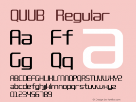 QUUB Regular Version 1.000 Font Sample