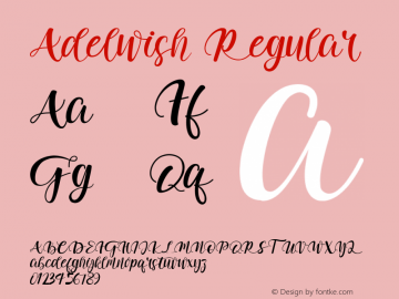 Adelwish Version 1.00;June 2, 2020;FontCreator 12.0.0.2525 64-bit Font Sample