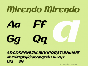 Mirendo Version 1.000 Font Sample