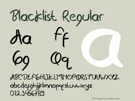 Blacklist Version 1.002;Fontself Maker 3.5.1 Font Sample