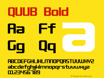 QUUB Bold Version 1.000 Font Sample
