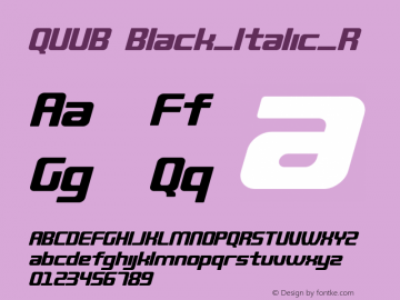 QUUB Black_Italic_R Version 1.000图片样张