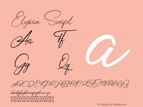 Elysian Script Version 1.003;Fontself Maker 3.5.1 Font Sample