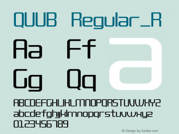 QUUB Regular_R Version 1.000 Font Sample