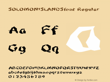 SOLOMONISLANDSfont Regular Altsys Fontographer 3.5  4/4/01图片样张