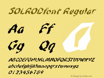 SOLRODfont Regular Altsys Fontographer 3.5  4/4/01图片样张