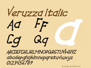 Veruzza Italic Version 1.00;June 11, 2020;FontCreator 12.0.0.2539 64-bit Font Sample