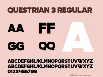 Questrian 3 Version 1.00;June 24, 2020;FontCreator 11.5.0.2430 64-bit图片样张