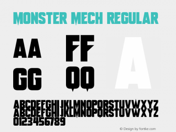 Monster Mech Version 1.00;June 22, 2020;FontCreator 12.0.0.2567 64-bit图片样张