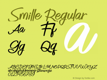 Smille Version 0.00;June 30, 2020;FontCreator 11.5.0.2427 64-bit图片样张