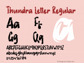 Thundra Letter Version 1.001;Fontself Maker 3.5.1 Font Sample