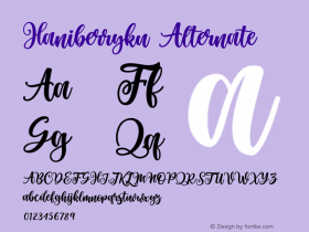 Haniberryku Alternate Version 1.002;Fontself Maker 3.3.0图片样张