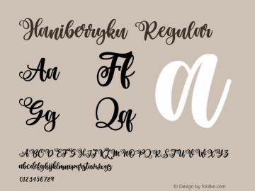 Haniberryku Version 1.002;Fontself Maker 3.3.0 Font Sample