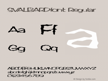 SVALBARDfont Regular Altsys Fontographer 3.5  4/4/01图片样张