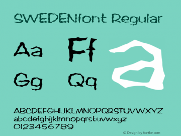 SWEDENfont Regular Altsys Fontographer 3.5  4/4/01图片样张