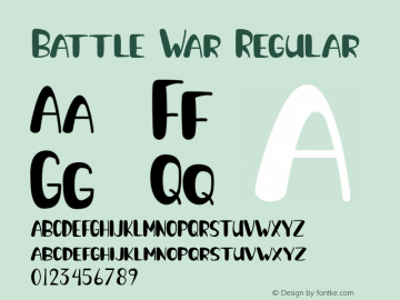BattleWarRegular Version 1.001;Fontself Maker 3.5.1图片样张