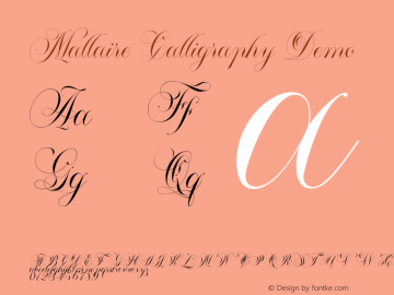 Mallaire-CalligraphyDemo Version 1.00;May 23, 2020;FontCreator 12.0.0.2547 64-bit图片样张