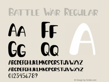 Battle War Version 1.001;Fontself Maker 3.5.1图片样张