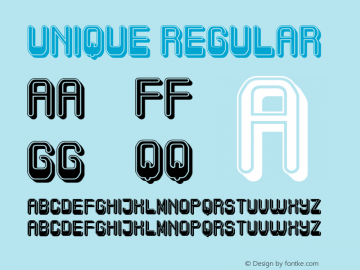 Unique Regular Version 1.000 Font Sample