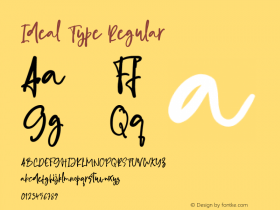 Ideal Type Version 1.00;June 29, 2020;FontCreator 12.0.0.2545 64-bit图片样张