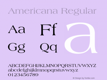 Americana 001.000 Font Sample
