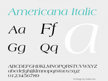 Americana-Italic 001.000 Font Sample