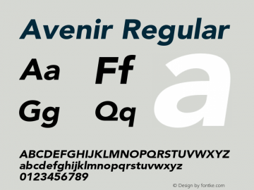 Avenir-BlackOblique 001.000 Font Sample