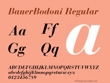 BauerBodoni-BoldItalic 001.000 Font Sample