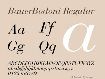 BauerBodoni-Italic 001.000 Font Sample