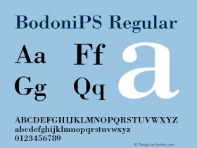 BodoniPS Version 2.01 Font Sample