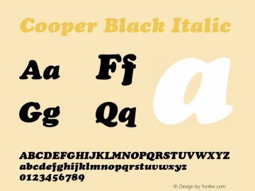 CooperBlack-Italic 001.000图片样张