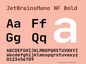 JetBrains Mono Bold Nerd Font Complete Windows Compatible Version 1.0.5 Font Sample