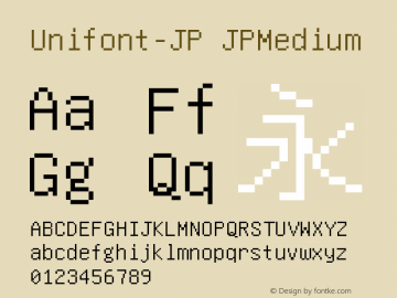 Unifont-JP Version 12.1.04 Font Sample