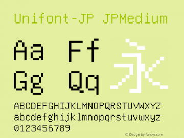 Unifont-JP Version 13.0.01图片样张