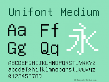 Unifont Version 12.1.01 Font Sample