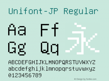 Unifont-JP Version 13.0.03 Font Sample