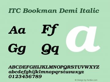 ITC Bookman Demi Italic Version 2.02图片样张