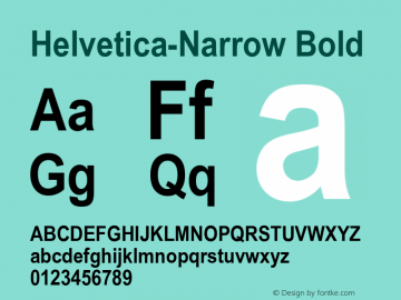 Helvetica-Narrow Bold 17: 23728 Font Sample
