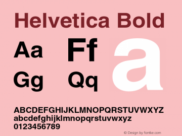 Helvetica-Bold 001.007 Font Sample