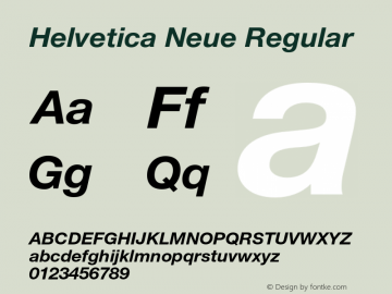 HelveticaNeue-BoldItalic 001.101 Font Sample